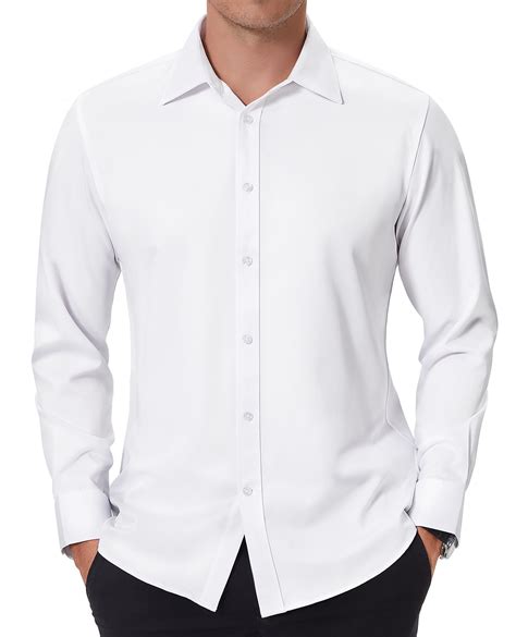 Mens Dress Shirts Slim Fit Dress Shirts for Men Long Sleeve Stain ...