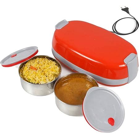 Buy Cello Atom Electric Stainless Steel Lunch Box with 2 Containers ...