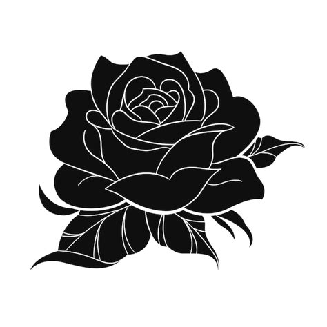 Rosensilhouette im flachen Design | Kostenlose Vektor