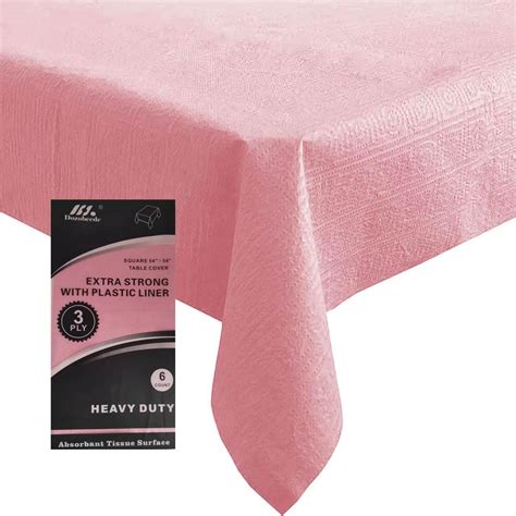 Amazon.com: [6 Pack] Pink Paper Tablecloth Disposable for Square Tables ...