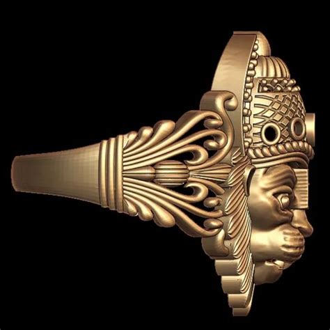Narasimha 3D Model Ring STL File - Exquisite Design