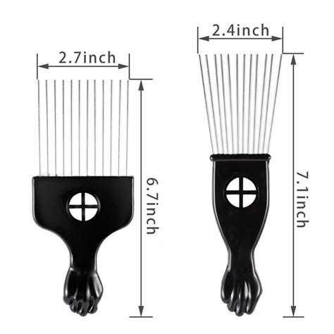 CAREHOOD 3 Pack Metal Hair Pick Set for Curly Hair - Wide Tooth Afro ...