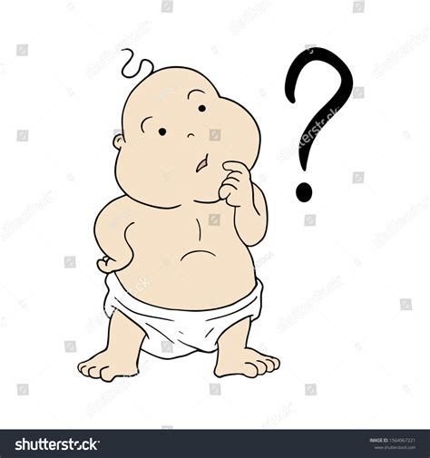 Design Funny Baby Thinking Stock Vector (Royalty Free) 1564967221 ...