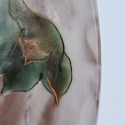 Vintage Studio Pottery Bowl Decorated Flowers Indistinctly Marked ...