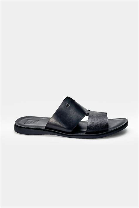 Koto Men's Leather Sliders- Black – Heel Your Sole