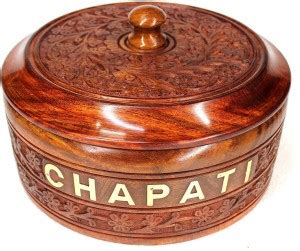 Green Wood Sheesham Wood Handmade & Handcrafted Wooden Serving Chapati ...