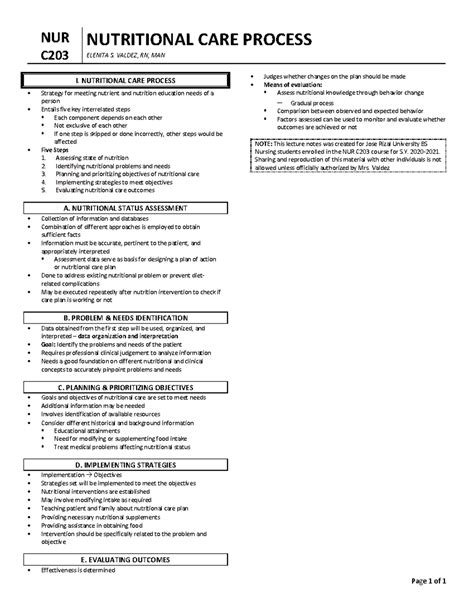 %5BNotes%5D-Nutritional+Care+Process - NUR C NUTRITIONAL CARE PROCESS ...
