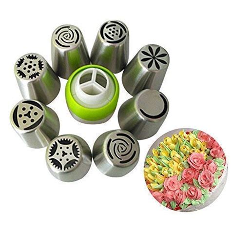 Buy Xacton Russian Nozzles Set with Icing Piping Bag and Coupler I ...