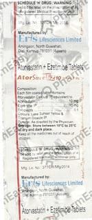 Atorsave Ez 10mg Strip Of 10 Tablets: Uses, Side Effects, Price ...
