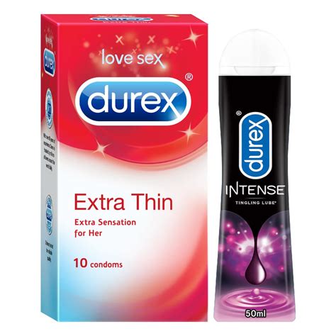 Buy Durex Pleasure Packs (Intense Tingling Lube 50Ml, Extra Thin 10S ...
