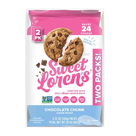 Sweet Loren's Chocolate Chunk Place and Bake Cookie Dough, Bakes 24 ...