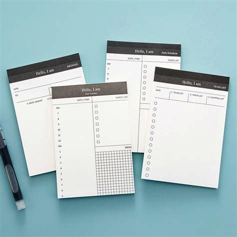 Small Planner Daily Schedule Notepads 50 Sheets Unlined Checklist ...