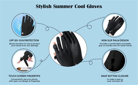 PALAY® Sun Protection Gloves for Women, Non-Slip Touch Screen Sun ...