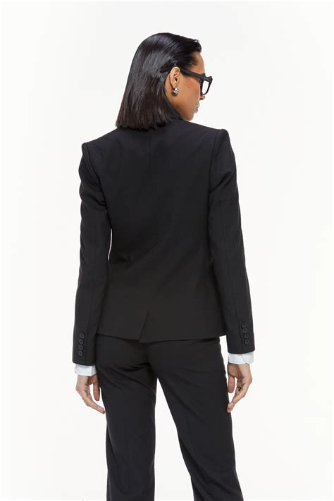 Black Raven Notch Collar Single Breasted Blazer – Qua