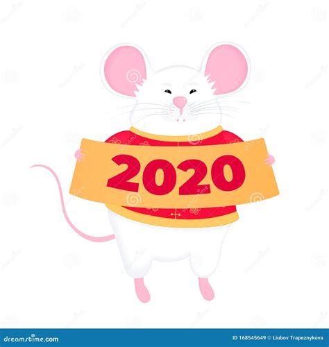 2020年老鼠的新年快乐 白鼠手握标志 库存例证. 插画 包括有 钞票, 愉快, 中国, 节日, 装饰 - 168545649