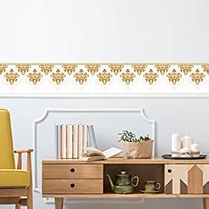 Asian Paints EzyCR8 Damaskan Gold Wall Border Sticker Roll for Living ...
