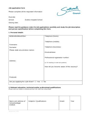 How to complete a job application Doc Template | pdfFiller