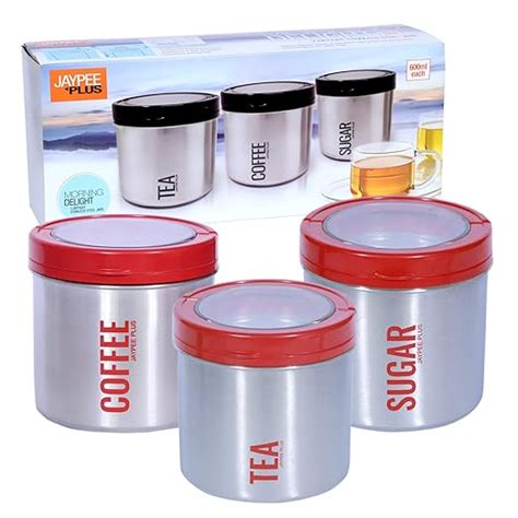 Jaypee Plus Stainless Steel Tea, Coffee & Sugar Container Morning ...
