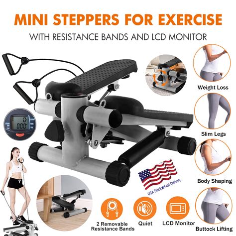 Compact Mini Stepper Aerobic Exercise Gym Equipment with Resistance ...