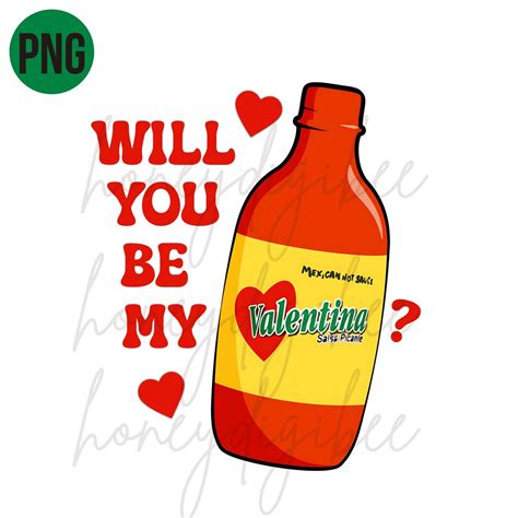 Will You Be My Valentina, Valentine Day Hot Sauce PNG - Etsy