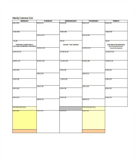 Weekly Class Schedule Template Excel 的图像结果