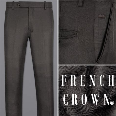 Dune Black Checks-Plaid Regular Fit Wool Blend Pants For Men