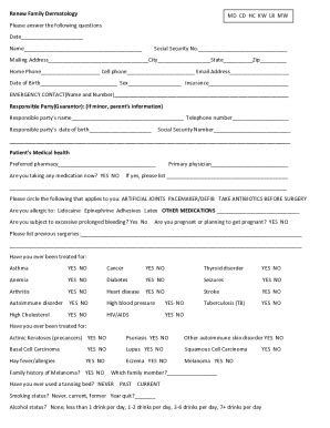 Fillable Online (Office Use Only) MD CD HC MC Medical History Form ...