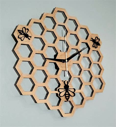 Honeycomb Bee Clock, Farmhouse French Country, Bumble Bee, Kitchen ...