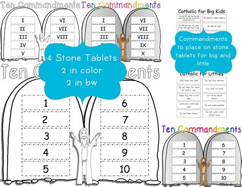 10 Commandments Crafts For Kids/ten Commandments Craft Printable