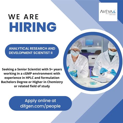 Aveva Drug Delivery Systems is seeking an Analytical Research and Development Scientist to join ...