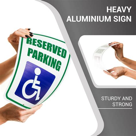 Buy 2 PC Handicap Reserved Parking Sign - 8 x 12 Aluminum Parking Sign ...
