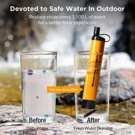 3x Water Filter Straws Camping Water Purification Portable Water Filter ...