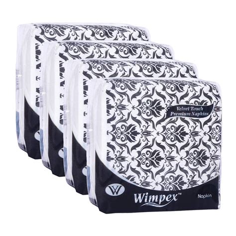 Wimpex Velvet Soft 2 Ply Ultra Soft Designer Paper Napkins - Set of 4 ...