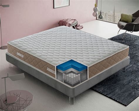 Materasso Matrimoniale 160x200 a molle insacchettate e memory foam, Gold Relax, Alto 25 cm, 4 cm ...