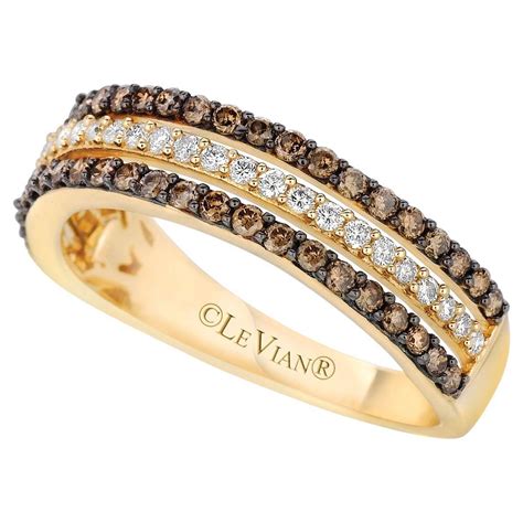 Le Vian Statement Ring Chocolate White Diamond in 14K Yellow Gold 1 ...