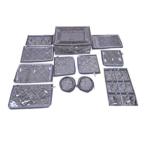 Kuber Industries Laminated Satin Locker Jewellery Kit (Grey), 12 ...