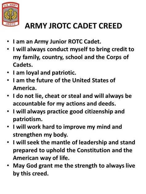 Cadet Creed - North Dallas High School JROTC