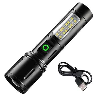 GlowBase Long Range 2KM Range LED Flashlight, 6 Modes, Aluminum Body ...
