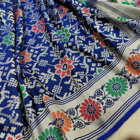 Blue Color katan Silk Handwoven Banarasi Gharchola Saree – Banarasi Shagun