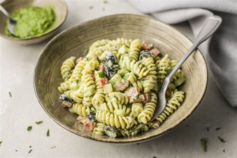Garden Pesto Pasta Salad Recipe With Rotini