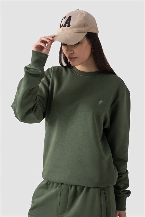 WOMEN OLIVE GREEN SWEATSHIRT – Human