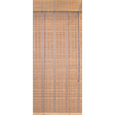 Rollup mechanism green colour stripes pure natural bamboo blind