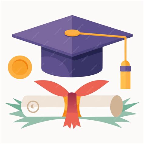 Premium Vector | Graduation cap and diploma clipart
