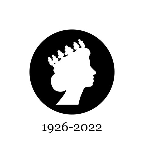 White silhouette of Queen Elizabeth vector illustration wearing crown. 12708084 Vector Art at ...