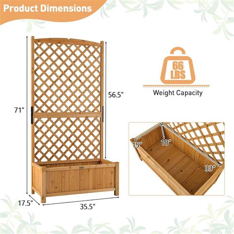 Giantex Planter Raised Bed with Trellis, 71 Wooden India | Ubuy