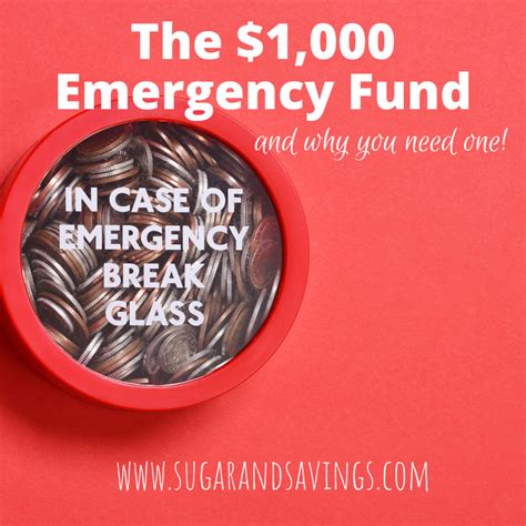 The $1,000 Emergency Fund | Sugar and Savings