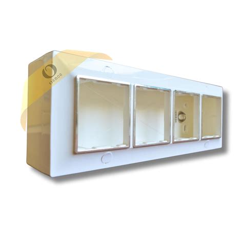 ORMOR Modular Surface Mount Gang Box (8 Module-White) Silver Line ...