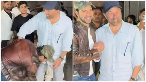 Watch: Varun Dhawan touches Sunny Deol’s feet at Border 2 screening ...