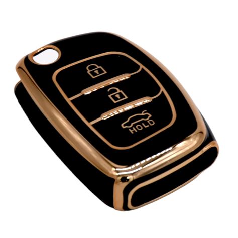 KMH TPU Gold Car Smart Key Cover Compatible for Hyundai i20, Xcent ...