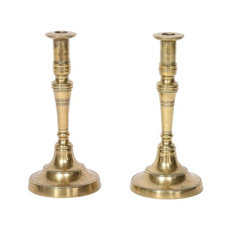 Antique Brass Sabbath Candle Holders For Sale at 1stDibs